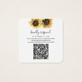 Mariage floral de tournesol photo QR Code carte RS (Devant)