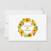 Mariage floral de tournesol rustique RSVP (Dos)