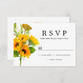 Mariage floral de tournesol rustique RSVP (Devant / Derrière)