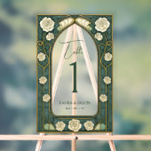 Mariage floral de verre de sable Numéro de table (Neutre)