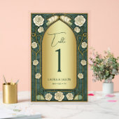 Mariage floral de verre de sable Numéro de table (Mariage)