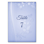 Mariage Floral Décoratif Bleu Numéro de table (Dos)