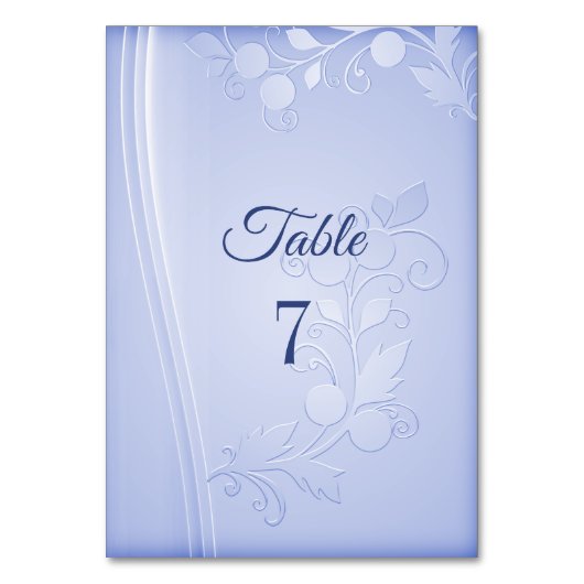 Mariage Floral Décoratif Bleu Numéro de table (Par défaut)