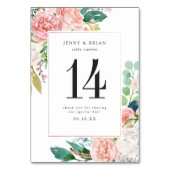 Mariage floral d'été rougissant Numéro de table (Dos)
