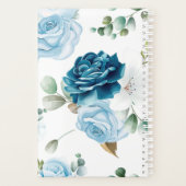 Mariage Floral Élégant Aquarelle Roses Bleues (Dos)