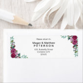 Mariage floral élégant | Étiquette d'adresse de re (En situation)