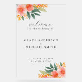 Mariage floral élégant moderne Accueil (Recto)