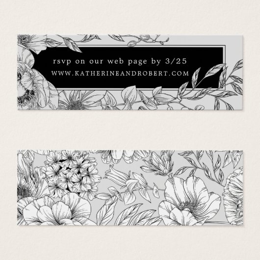 mariage floral élégant noir blanc (Devant & derrière)