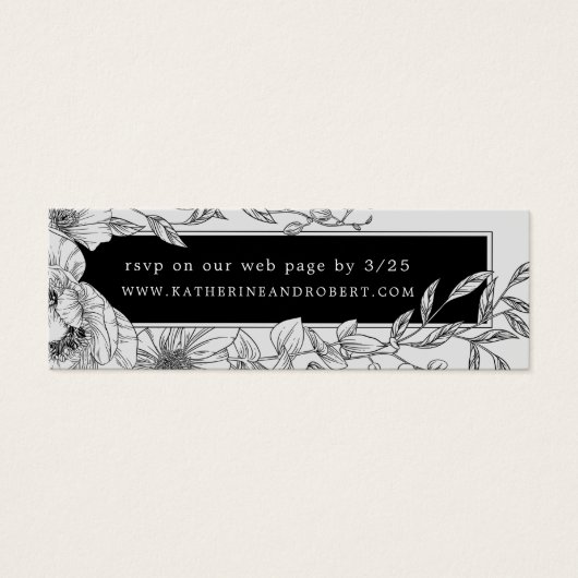 mariage floral élégant noir blanc (Devant)