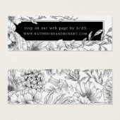 mariage floral élégant noir blanc (Devant & derrière)