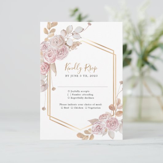 Mariage floral élégant RSVP (Debout devant)