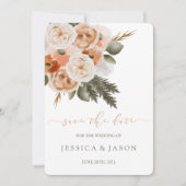 Mariage Floral Enregistrer Les Cartes De Date (Devant)