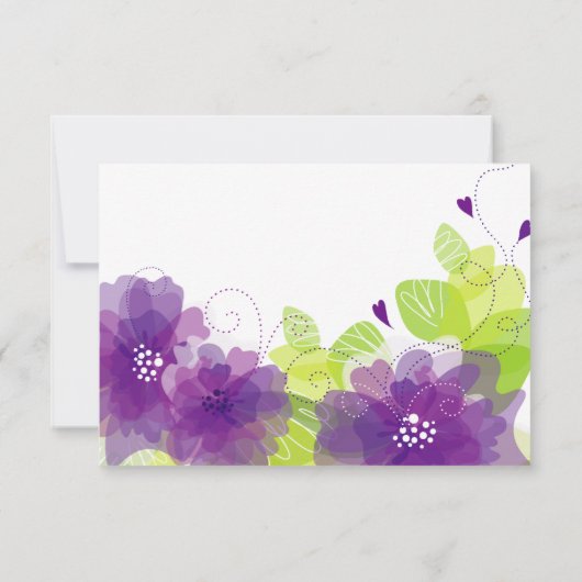 Mariage floral Ethereal fleurs violettes RSVP (Dos)