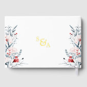 Mariage Floral Fleur Rouge Et Bleu (Verso)