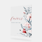 Mariage Floral Fleur Rouge Et Bleu Favoriser (Angle)