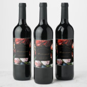 Mariage floral foncé Bridesmaid Étiquette de vin (Bouteilles)