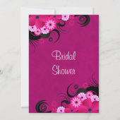 Mariage floral foncé Fuchsia Invitations Fêtes des (Dos)