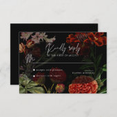 Mariage floral foncé Moody RSVP (Devant / Derrière)