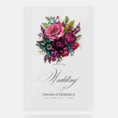 Mariage floral Fuchsia, vert émeraude et noir (Recto)