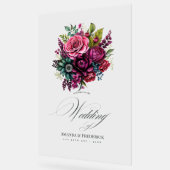Mariage floral Fuchsia, vert émeraude et noir (Angle)