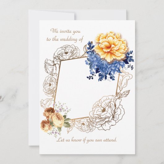 Mariage Floral Glow Set Invitation Card (Devant)