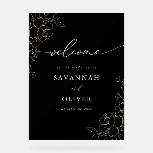 Mariage Floral Gold Linal - Noir (Recto)