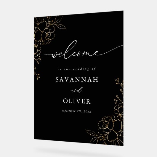 Mariage Floral Gold Linal - Noir (Angle)