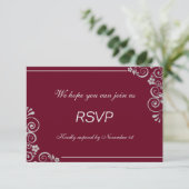 Mariage floral gris argenté moderne Bourgogne RSVP (Debout devant)
