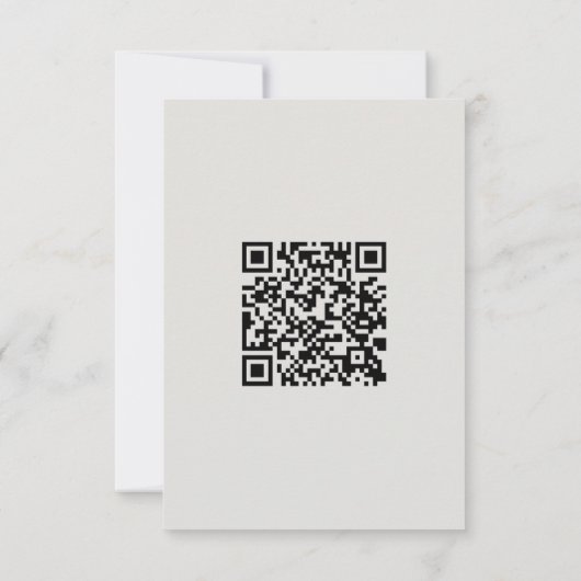Mariage floral gris chic RSVP avec code QR (Dos)