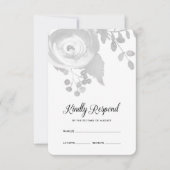 Mariage floral gris élégant RSVP (Devant)