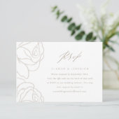 Mariage floral gris élégant RSVP avec code QR (Debout devant)