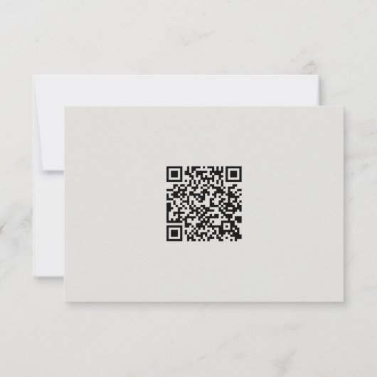 Mariage floral gris élégant RSVP avec code QR (Dos)