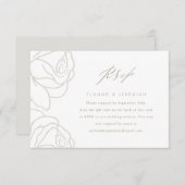 Mariage floral gris élégant RSVP avec code QR (Devant / Derrière)