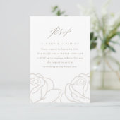 Mariage floral gris élégant RSVP avec code QR (Debout devant)