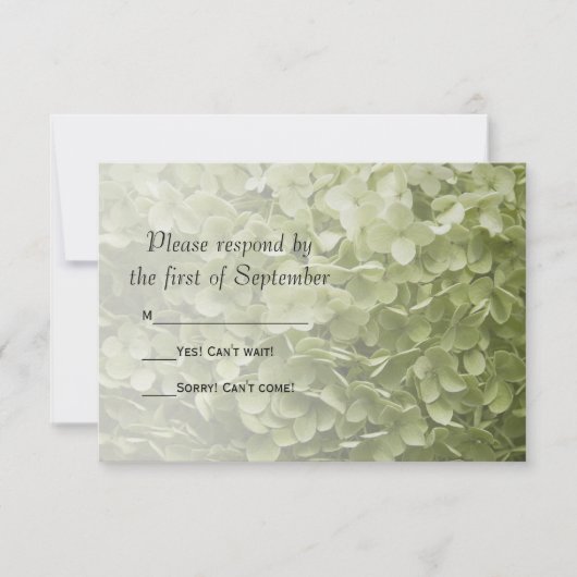 Mariage Floral Hydrangea Vert RSVP (Devant)