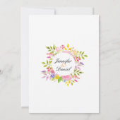 Mariage Floral Invitation Élégant Invitation offic (Dos)