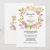 Mariage Floral Invitation Élégant Invitation offic (Devant / Derrière)