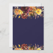 Mariage floral jaune bordeaux Enregistrer la carte (Dos)