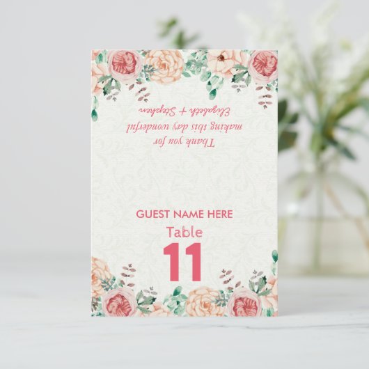 Mariage floral Lieu de siège Numéro de table / Esc (Debout devant)