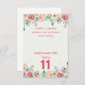 Mariage floral Lieu de siège Numéro de table / Esc (Devant / Derrière)