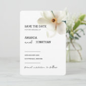 Mariage floral Magnolia blanc Enregistrer la carte (Debout devant)