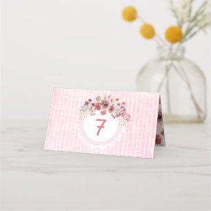 Mariage floral Mauve Coral Cartes Numéro de tablea