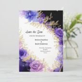 Mariage floral minimal Enregistrer la carte de dat (Debout devant)