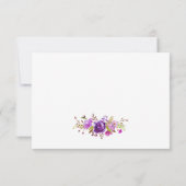 Mariage floral moderne Elégant or violet RSVP (Dos)