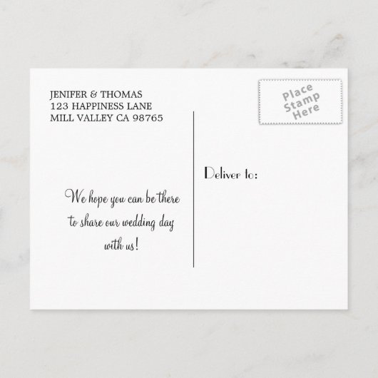 Mariage floral moderne enregistrer la date carte p (Dos)