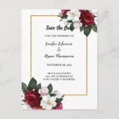 Mariage floral moderne enregistrer la date carte p (Devant)
