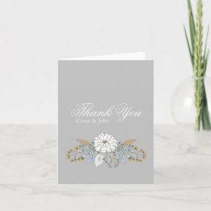 Mariage floral moderne Merci personnalisé