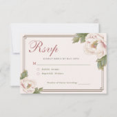 Mariage floral moderne Retro rose Peony RSVP (Devant)