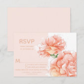 Mariage floral moderne RSVP choix de repas (Devant / Derrière)