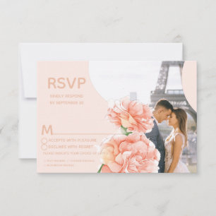 Mariage floral moderne RSVP Meal Choice Photo